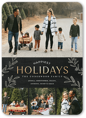 Traditional Timber 5x7 Black  Holiday Card