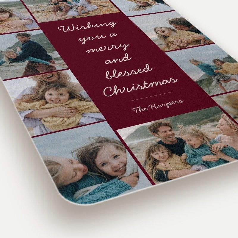 Script Wishes Grid Religious Christmas Card