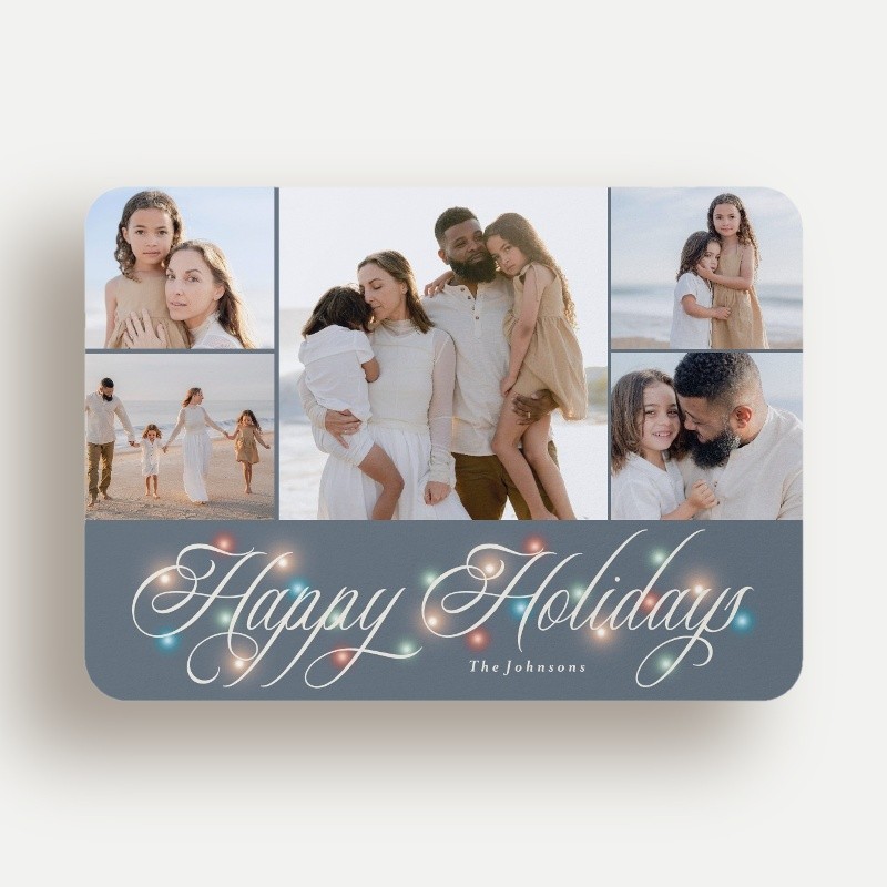 Lights Script Holiday Card