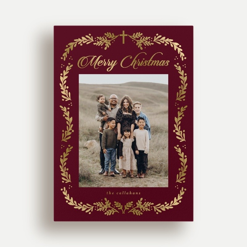 Faith Botanical Religious Christmas Card