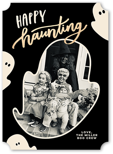 Happy Haunting 5x7 Black  Halloween Card