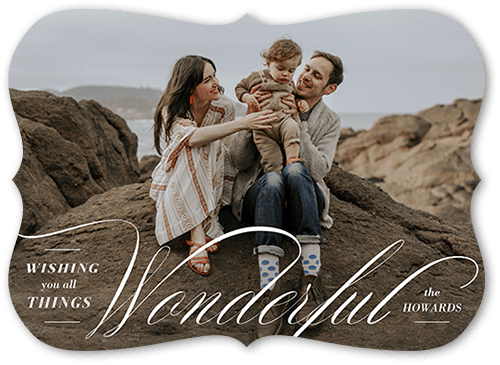 Wonderful Swoop 5x7 White  Holiday Card