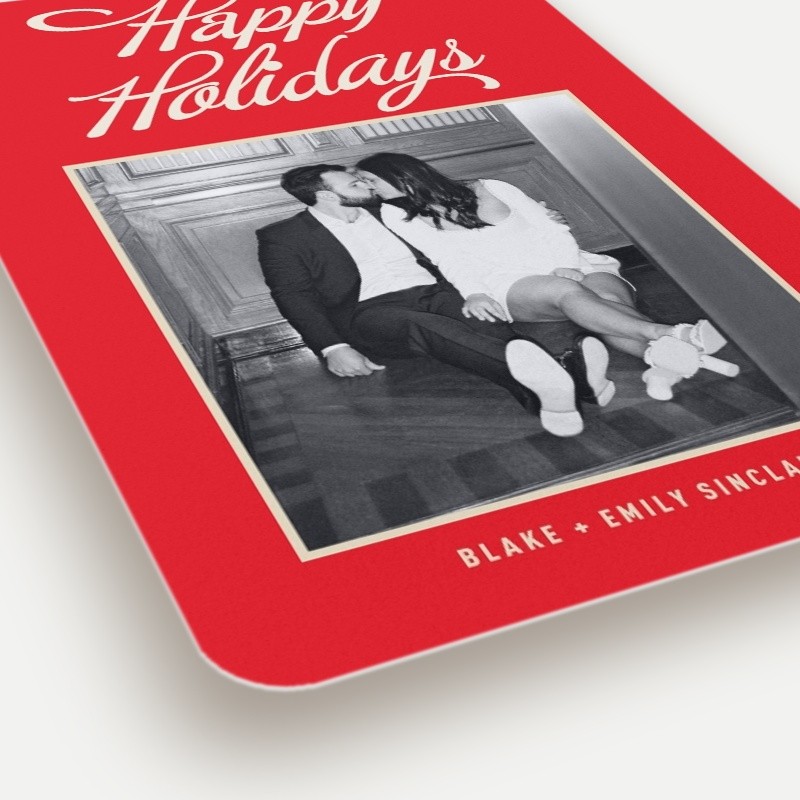 Retro Script Holiday Card