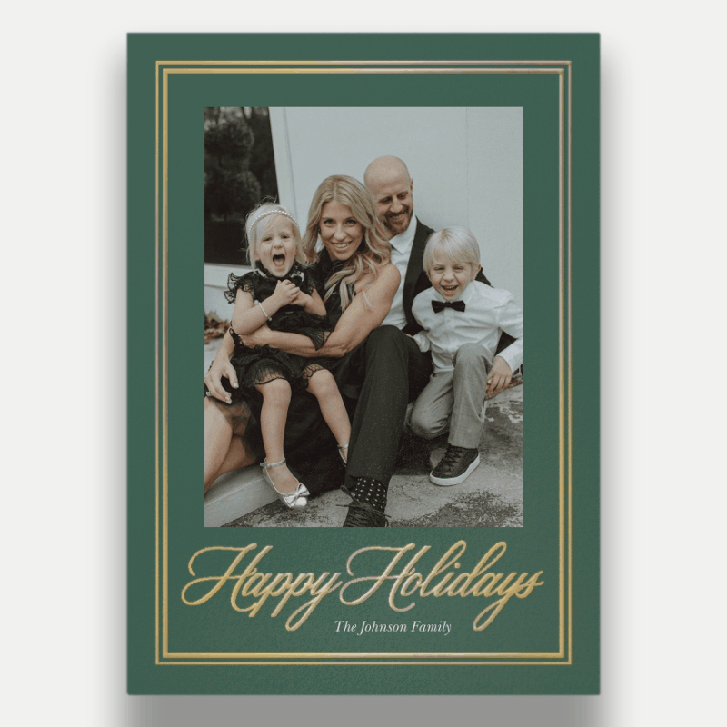 Script Border Holiday Card