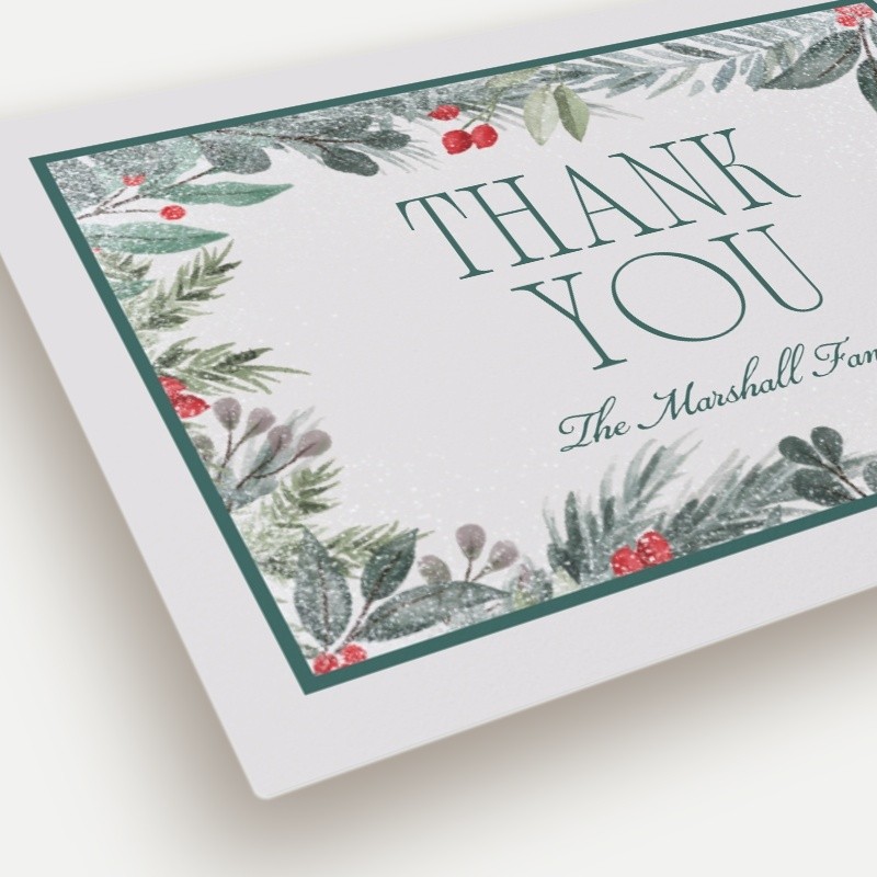 Botanical Border Thank You Card