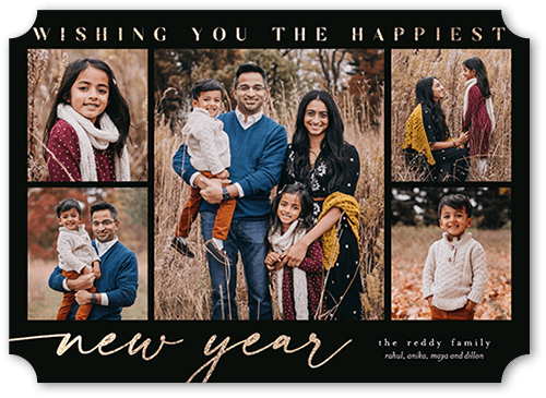 Many Messages 5x7 Black  Holiday Card