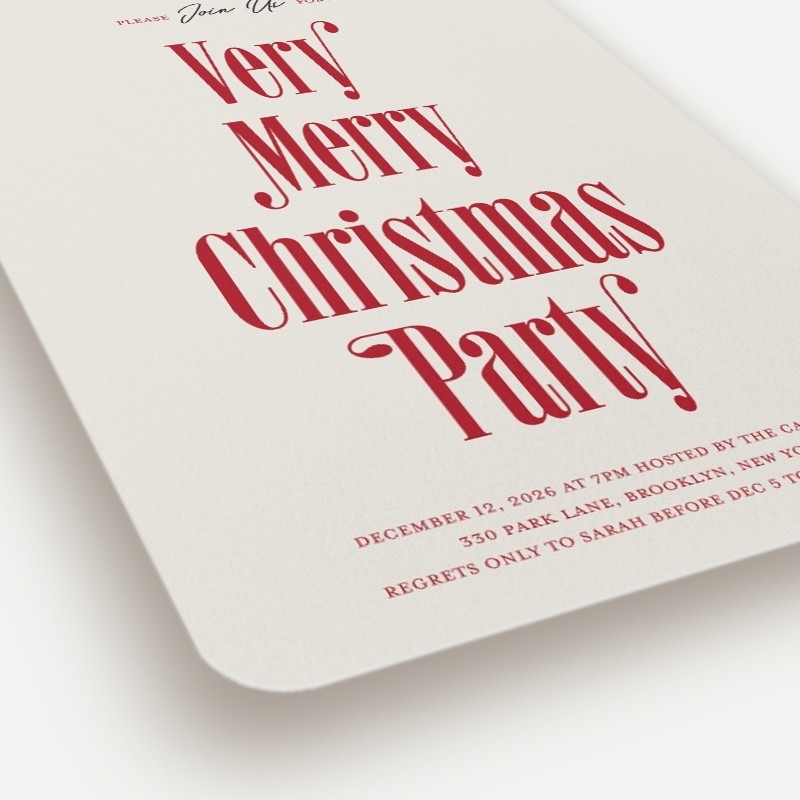 Retro Merry Holiday Invitation