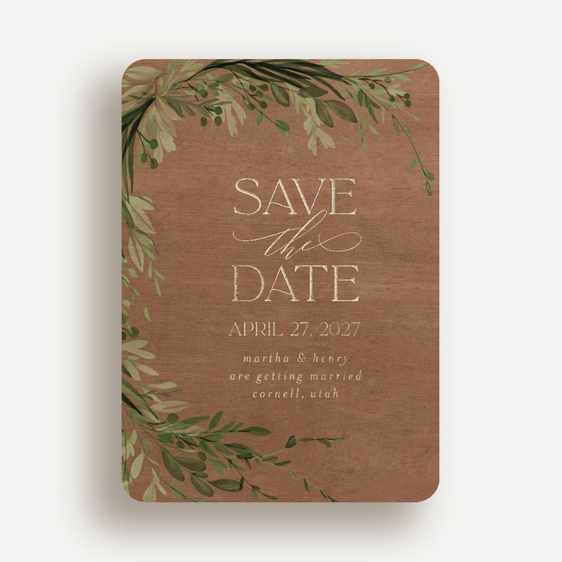 Floral Wedding Invitations With Gold