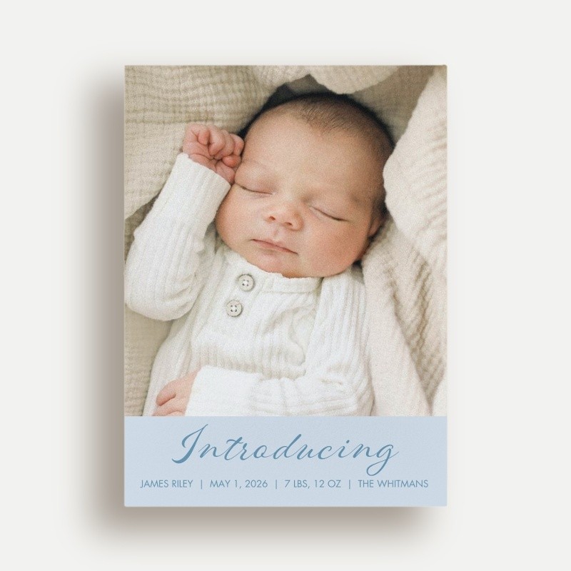 Softly Introducing Birth Announcement
