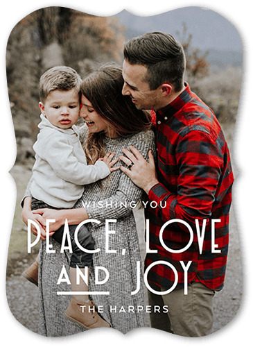 Elegant Wishing 5x7 White  Holiday Card