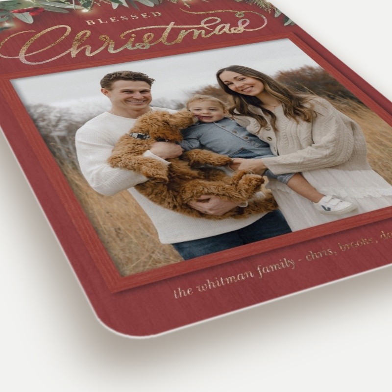 Farmhouse Greenery Holiday Card