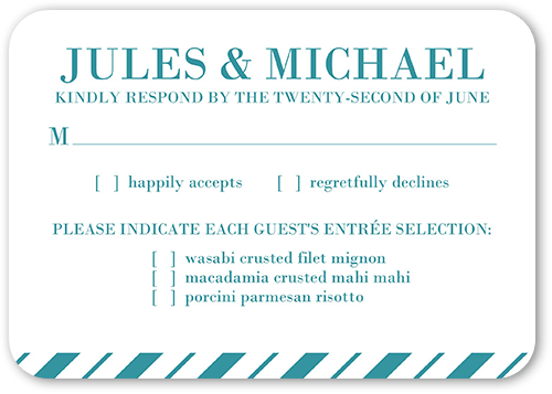 Wedding RSVP Cards: Enchanted Ending 3.5x5 Flat Blue 100% Recycled Cardstock Rounded Shutterfly
