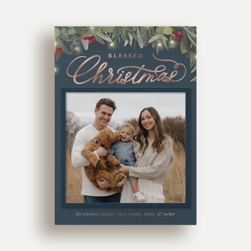 Farmhouse Greenery Holiday Card