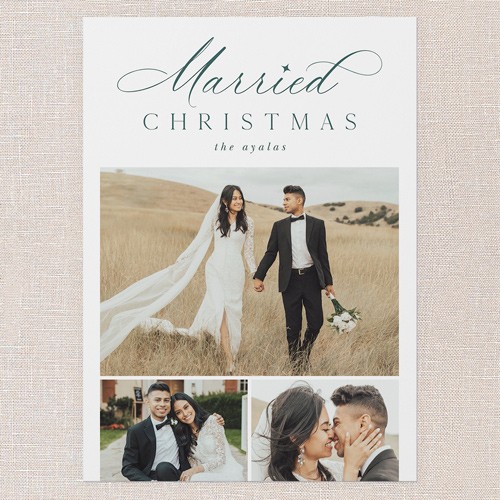 Happily Married 5x7 White  Christmas Card