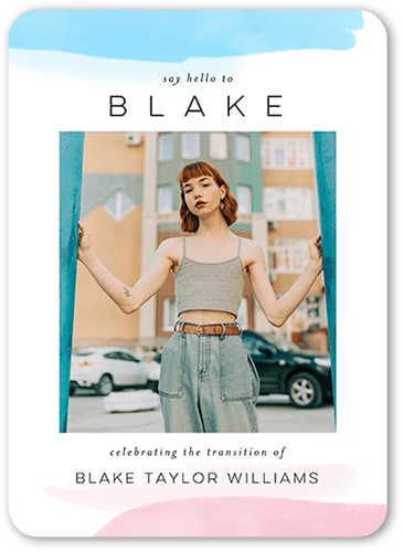 Brilliant Brushstrokes 5x7 White  Pride Card