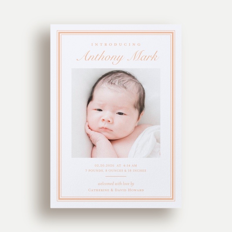 Classy Frame Birth Announcement