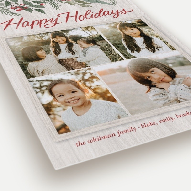 Painted Berry Script Holiday Card