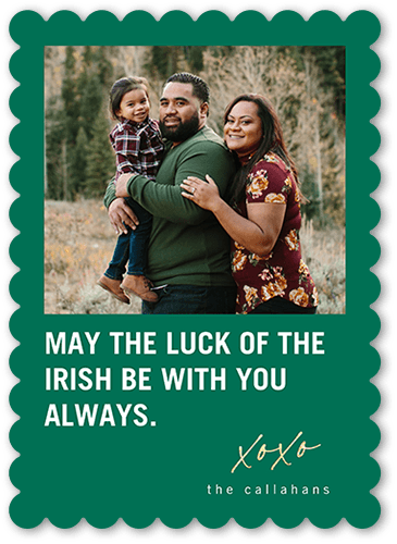 Lucky Sentiment 5x7 Green  St. Patrick's Day Card