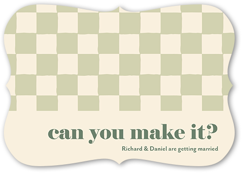 Checkerboard Chapel 3.5x5 Green  Wedding Response Card