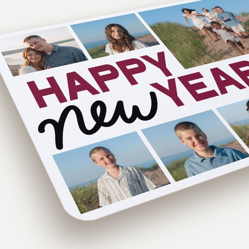 Bold Script Collage New Year's Card