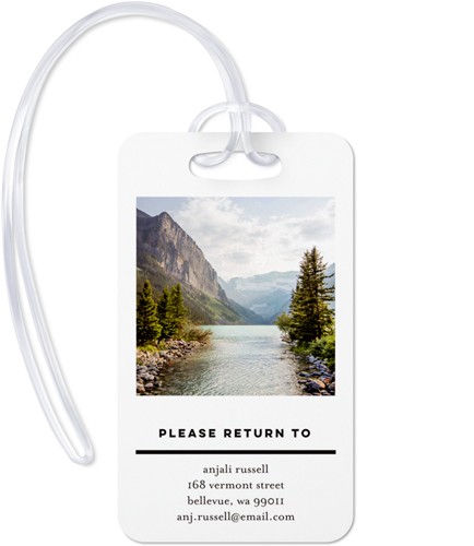 Born to Roam 2x4 White  Luggage Tag