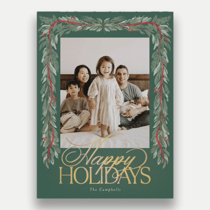 Draped Garland Holiday Card