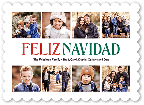 Nouveau Collage 5x7 White  Holiday Card