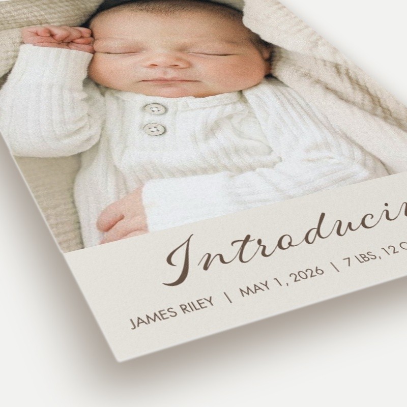 Softly Introducing Birth Announcement