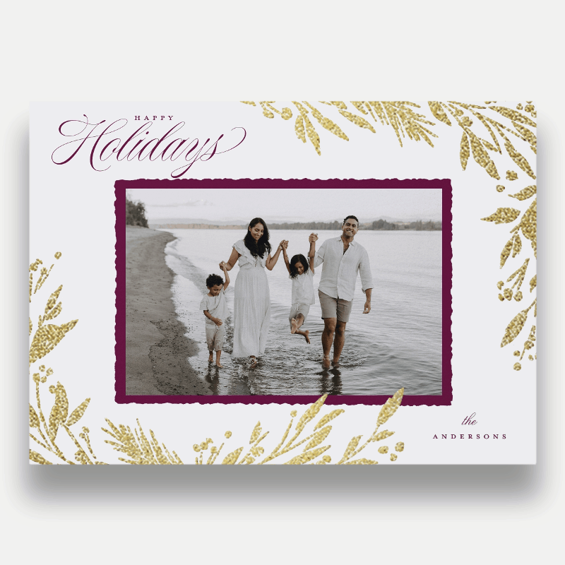 Shimmering Botanical Holiday Card