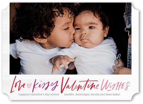 Lovely Wishes 5x7 White  Valentine's Day Card