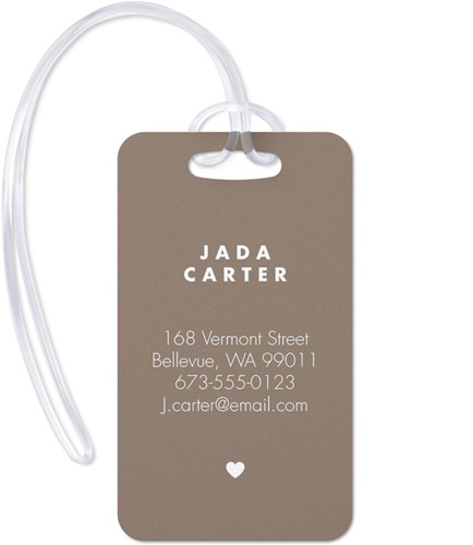 Modern Heart Name 2x4 Gray  Luggage Tag