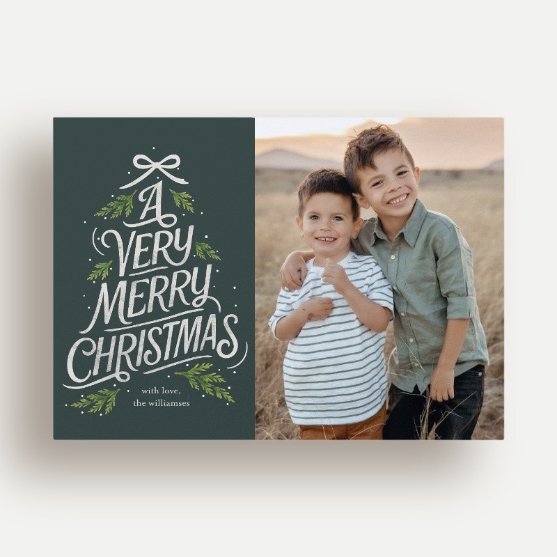 Typographic Tree Christmas Card