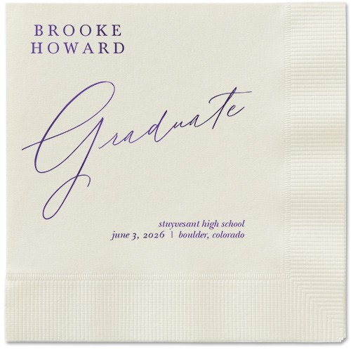 Purple and Coral Graduation Napkins