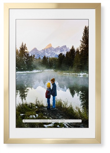 Framed Prints: Travel Banner Portrait Gold Contemporary Frame White Top Mat Black Bottom Mat 20x30 Black 1 Photo Shutterfly
