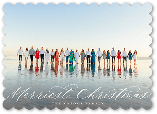 Elegant Letters 5x7 White  Holiday Card