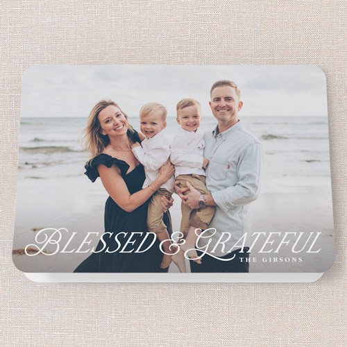 Grateful Gathering 5x7 White  Religious Christmas Card