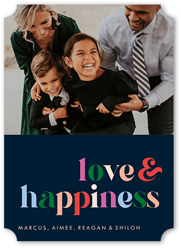 Bright Color Burst 5x7 Blue  Holiday Card