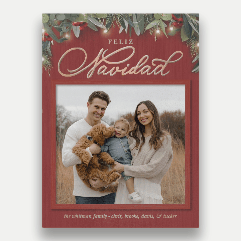 Farmhouse Greenery Holiday Card