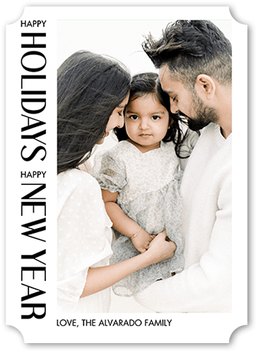 Edgy Messages 5x7 White  Holiday Card