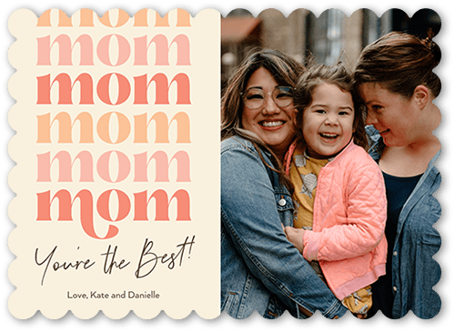 Retro Type 5x7 Beige  Mother's Day Card