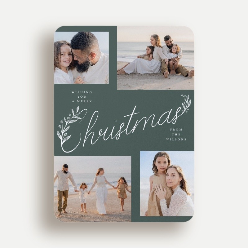 Botanical Script Holiday Card