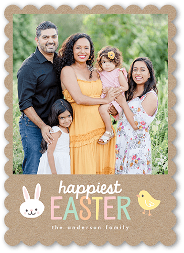 Happy Doodles 5x7 Beige  Easter Card