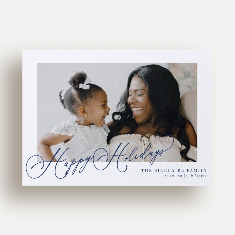 Swept Script Holiday Card