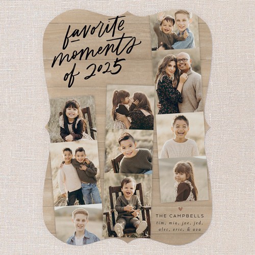 Best Moments Collage 5x7 Beige  New Year's Card