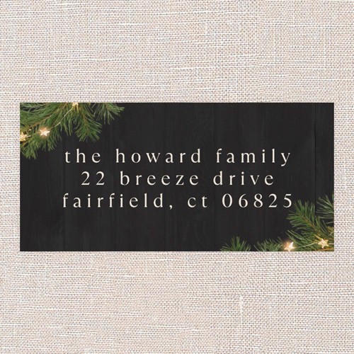 Festive Evergreen 1 1/8x2 3/8 Black  Address Labels