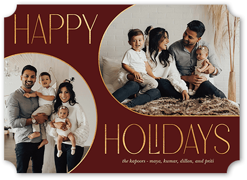 Spherical Spaces 5x7 Red  Holiday Card