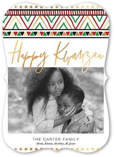 Printed Pattern 5x7 White  Kwanzaa Card