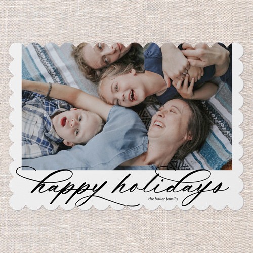 Bold Elegant Type 5x7 Blue  Holiday Card