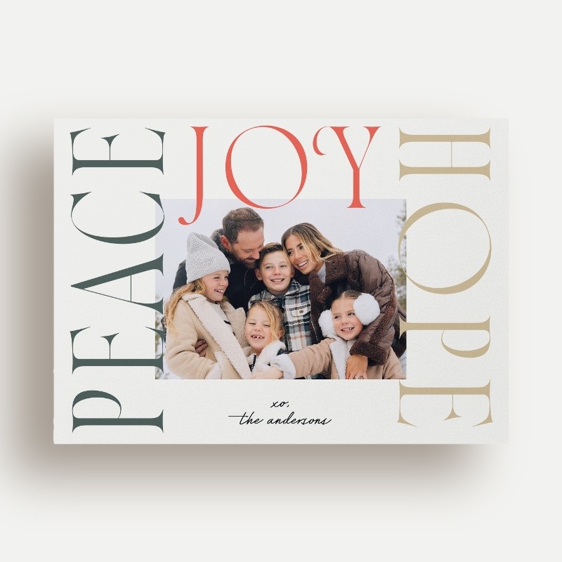 Peace Joy Hope Holiday Card