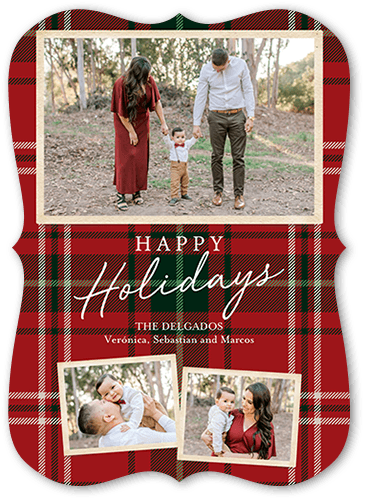 Tartan Wrapped 5x7 Red  Holiday Card